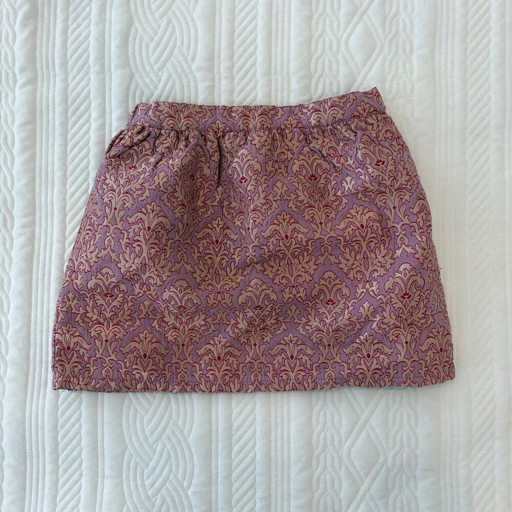 Peek Girls Pink Metallic Brocade Skirt Size 8